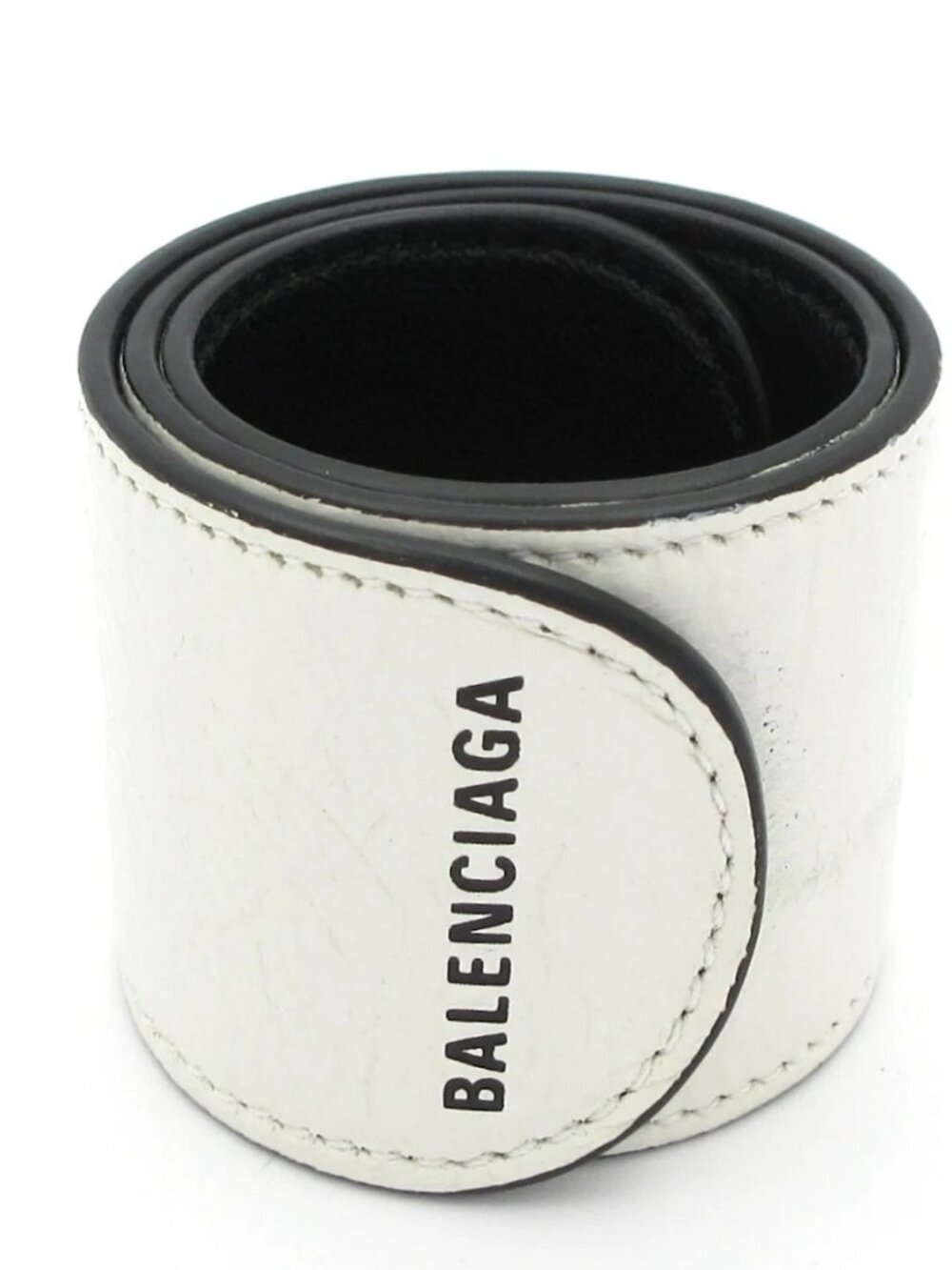 BALENCIAGA Cycle Bracelet White Leather Bracelet